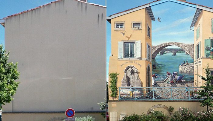Прекрасный стрит-арт: французский художник наполняет скучные стены зданий яркой жизнью